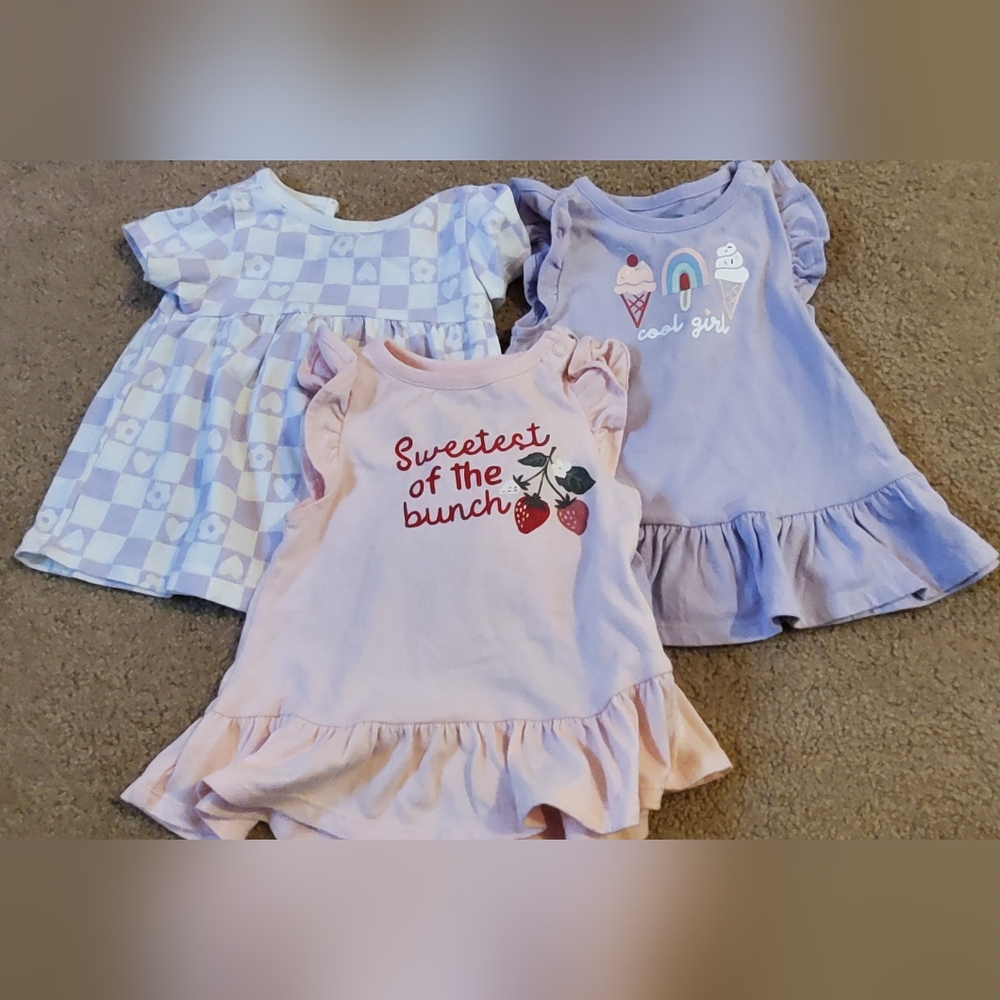 Garanimals Girls Pastel Pink & Lavender Ruffle Dress Set